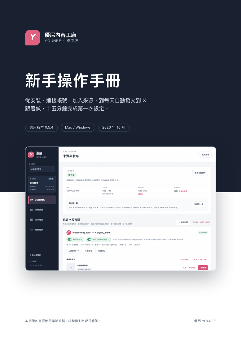 優尼內容工廠桌面版新手操作手冊封面